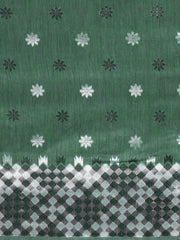 SMSAREE Green Designer Wedding Partywear Linen Art Silk Hand Embroidery Work Bridal Saree Sari With Blouse Piece YNF-29677