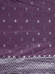 SMSAREE Purple Designer Wedding Partywear Linen Art Silk Hand Embroidery Work Bridal Saree Sari With Blouse Piece YNF-29678