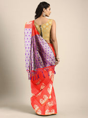 SMSAREE Orange Designer Wedding Partywear Kanjeevaram Art Silk Hand Embroidery Work Bridal Saree Sari With Blouse Piece YNF-29683