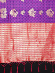 SMSAREE Violet Designer Wedding Partywear Kanjeevaram Art Silk Hand Embroidery Work Bridal Saree Sari With Blouse Piece YNF-29684