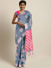 SMSAREE Teal Designer Wedding Partywear Kanjeevaram Art Silk Hand Embroidery Work Bridal Saree Sari With Blouse Piece YNF-29687
