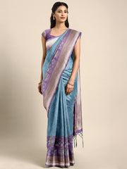 SMSAREE Sea Green Designer Wedding Partywear Tanchui Art Silk Hand Embroidery Work Bridal Saree Sari With Blouse Piece YNF-29703