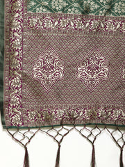 SMSAREE Teal Designer Wedding Partywear Tanchui Art Silk Hand Embroidery Work Bridal Saree Sari With Blouse Piece YNF-29735