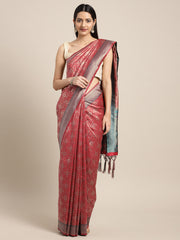SMSAREE Maroon Designer Wedding Partywear Tanchui Art Silk Hand Embroidery Work Bridal Saree Sari With Blouse Piece YNF-29737