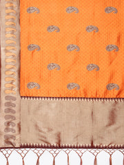 SMSAREE Mustard Designer Wedding Partywear Tanchui Art Silk Hand Embroidery Work Bridal Saree Sari With Blouse Piece YNF-29776