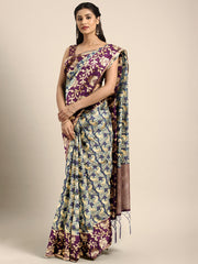 SMSAREE Teal Designer Wedding Partywear Tanchui Art Silk Hand Embroidery Work Bridal Saree Sari With Blouse Piece YNF-29780