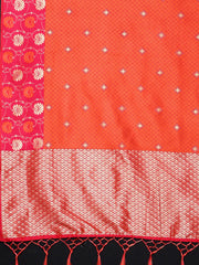 SMSAREE Orange Designer Wedding Partywear Tanchui Art Silk Hand Embroidery Work Bridal Saree Sari With Blouse Piece YNF-29782