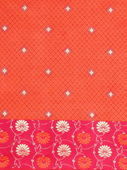 SMSAREE Orange Designer Wedding Partywear Tanchui Art Silk Hand Embroidery Work Bridal Saree Sari With Blouse Piece YNF-29782