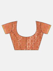 SMSAREE Orange Designer Wedding Partywear Banarasi Art Silk Hand Embroidery Work Bridal Saree Sari With Blouse Piece YNF-29793