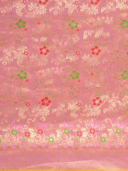 SMSAREE Pink Designer Wedding Partywear Banarasi Art Silk Hand Embroidery Work Bridal Saree Sari With Blouse Piece YNF-29795
