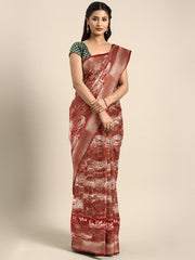 SMSAREE Red Designer Wedding Partywear Kanjeevaram Art Silk Hand Embroidery Work Bridal Saree Sari With Blouse Piece YNF-29806