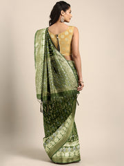 SMSAREE Olive Green Designer Wedding Partywear Kanjeevaram Art Silk Hand Embroidery Work Bridal Saree Sari With Blouse Piece YNF-29822