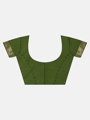 SMSAREE Olive Green Designer Wedding Partywear Kanjeevaram Art Silk Hand Embroidery Work Bridal Saree Sari With Blouse Piece YNF-29822