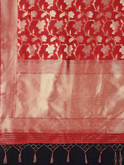 SMSAREE Red Designer Wedding Partywear Kanjeevaram Art Silk Hand Embroidery Work Bridal Saree Sari With Blouse Piece YNF-29825