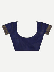 SMSAREE Navy Blue Designer Wedding Partywear Kanjeevaram Art Silk Hand Embroidery Work Bridal Saree Sari With Blouse Piece YNF-29828
