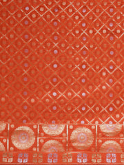 SMSAREE Orange Designer Wedding Partywear Kanjeevaram Art Silk Hand Embroidery Work Bridal Saree Sari With Blouse Piece YNF-29830
