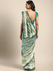 SMSAREE Teal Designer Wedding Partywear Tanchui Art Silk Hand Embroidery Work Bridal Saree Sari With Blouse Piece YNF-29895
