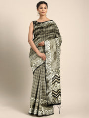SMSAREE Black Designer Wedding Partywear Tanchui Art Silk Hand Embroidery Work Bridal Saree Sari With Blouse Piece YNF-29896
