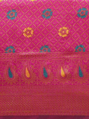 SMSAREE Pink Designer Wedding Partywear Banarasi Art Silk Hand Embroidery Work Bridal Saree Sari With Blouse Piece YNF-29915