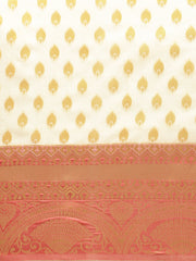 SMSAREE White Designer Wedding Partywear Tussar Art Silk Hand Embroidery Work Bridal Saree Sari With Blouse Piece YNF-29929