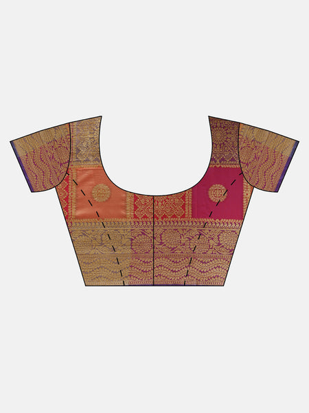 SMSAREE Multi Designer Wedding Partywear Uppada Art Silk Hand Embroidery Work Bridal Saree Sari With Blouse Piece YNF-29932