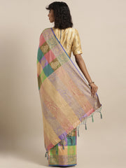 SMSAREE Multi Designer Wedding Partywear Uppada Art Silk Hand Embroidery Work Bridal Saree Sari With Blouse Piece YNF-29937