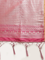SMSAREE Pink Designer Wedding Partywear Kanjeevaram Art Silk Hand Embroidery Work Bridal Saree Sari With Blouse Piece YNF-29945