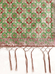 SMSAREE Coral Designer Wedding Partywear Tussar Art Silk Hand Embroidery Work Bridal Saree Sari With Blouse Piece YNF-29958