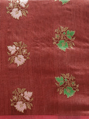 SMSAREE Coral Designer Wedding Partywear Tussar Art Silk Hand Embroidery Work Bridal Saree Sari With Blouse Piece YNF-29958