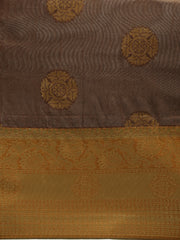 SMSAREE Coffee Brown Designer Wedding Partywear Tussar Art Silk Hand Embroidery Work Bridal Saree Sari With Blouse Piece YNF-29968