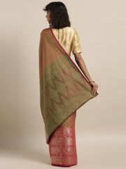 SMSAREE Red Designer Wedding Partywear Tanchui Art Silk Hand Embroidery Work Bridal Saree Sari With Blouse Piece YNF-29972