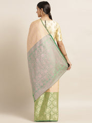 SMSAREE Green Designer Wedding Partywear Tanchui Art Silk Hand Embroidery Work Bridal Saree Sari With Blouse Piece YNF-29973
