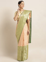 SMSAREE Green Designer Wedding Partywear Tanchui Art Silk Hand Embroidery Work Bridal Saree Sari With Blouse Piece YNF-29973