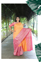 SMSAREE Mustard Designer Wedding Partywear Tanchui Art Silk Hand Embroidery Work Bridal Saree Sari With Blouse Piece YNF-29974