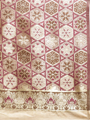 SMSAREE Khaki Designer Wedding Partywear Linen Art Silk Hand Embroidery Work Bridal Saree Sari With Blouse Piece YNF-29989