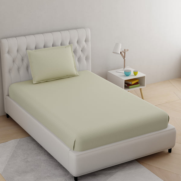 Off White Pure Cotton Single Bed Bedsheet