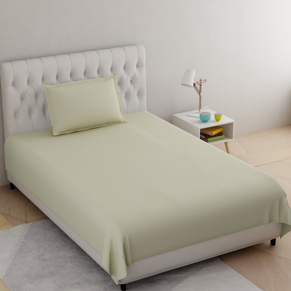 Off White Pure Cotton Single Bed Bedsheet