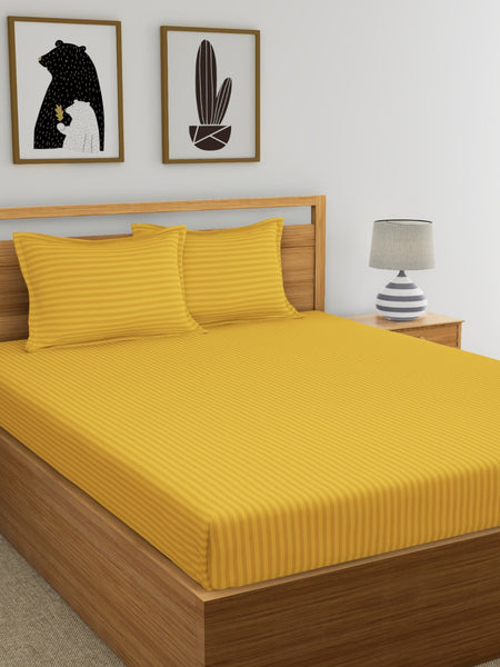 Mustard Pure Cotton Double Bed Bedsheet