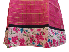 Pink Designer Cotton (Chanderi) Hand Embroidery Zari Mirror Work Kurti Kurta
