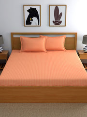 Peach Pure Cotton Double Bed Bedsheet