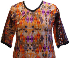 Multicolor Designer Cotton (Chanderi) Printed Kurti