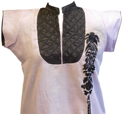 Lavender Designer Cotton (Chanderi) Kurti
