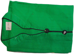 Green & Black Designer Cotton (Chanderi) Printed Kurti