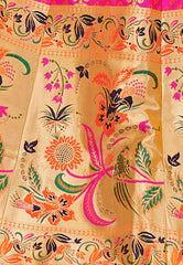 Pink & Orange Designer Wedding Partywear Banarasi Silk Jacquard Lehenga Banarasi Silk Jacquard Dupatta & Banarasi Silk Jacquard Blouse