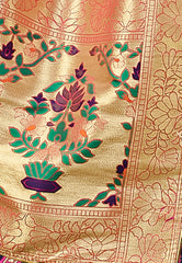 Deep Blue & Pink Designer Wedding Partywear Banarasi Silk Jacquard Lehenga Banarasi Silk Jacquard Dupatta & Banarasi Silk Jacquard Blouse
