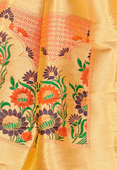 Light Green & Peach Designer Wedding Partywear Banarasi Silk Jacquard Lehenga Banarasi Silk Jacquard Dupatta & Banarasi Silk Jacquard Blouse
