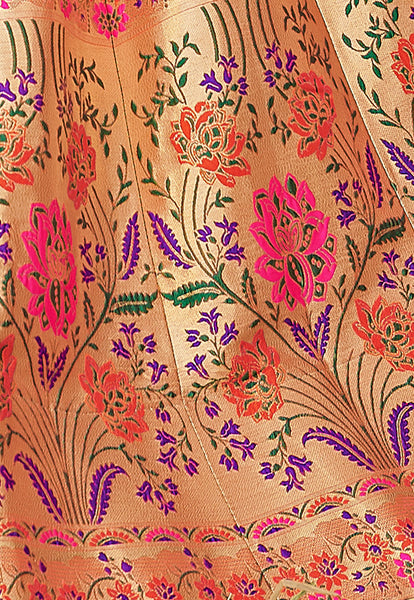 Deep Green & Red Designer Wedding Partywear Banarasi Silk Jacquard Lehenga Banarasi Silk Jacquard Dupatta & Banarasi Silk Jacquard Blouse