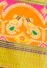 Yellow & Light Pink Designer Wedding Partywear Banarasi Silk Jacquard Lehenga Banarasi Silk Jacquard Dupatta & Banarasi Silk Jacquard Blouse