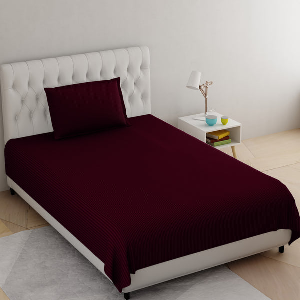 Purple Pure Cotton Single Bed Bedsheet