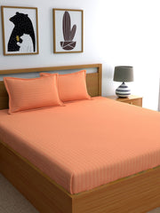 Peach Pure Cotton Double Bed Bedsheet